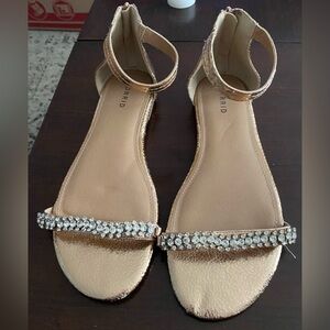 Woman’s Torrid size 11w Sandals gold with Jewels